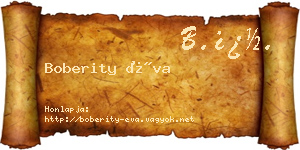 Boberity Éva névjegykártya
